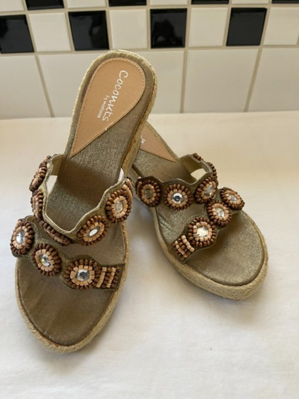 COCONUTS by Matisse Beige Woven Espadrilles women size 7